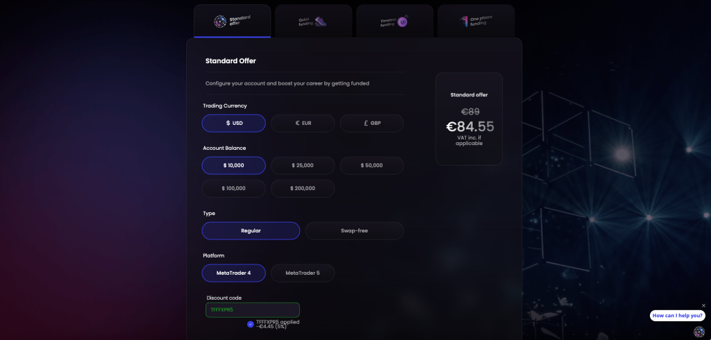 Here is how you can get 5% off for the prop firm, True Forex Funds using our special discount code. Get Started!