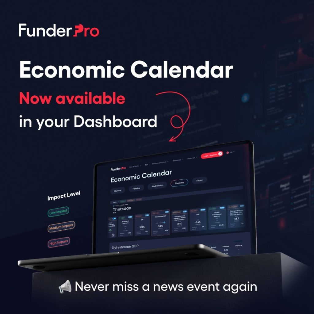With the introduction of the Economic Calendar on the FunderPro Dashboard, traders can now seamlessly track significant news and data events.