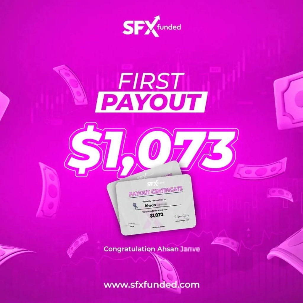 SFX Funded proudly announces its first successful payout, which marks an important achievement for both the trader and the firm.