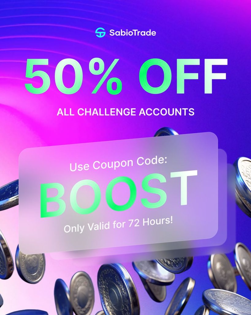SabioTrade has launched an extraordinary flash sale, offering a Massive 50% discount on all its evaluation plans.
