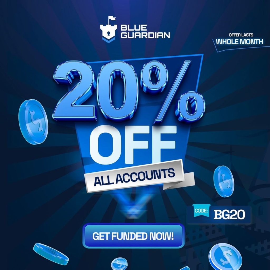 Blue Guardian has launched a limited-time September sale offering traders a 20% discount on its funded accounts.