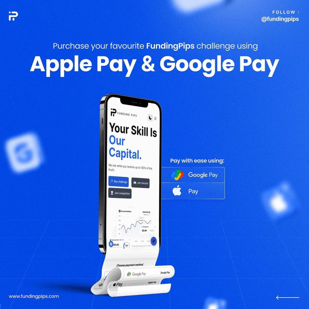 Funding Pips has announced the introduction of Apple Pay and Google Pay as new payment options for traders.