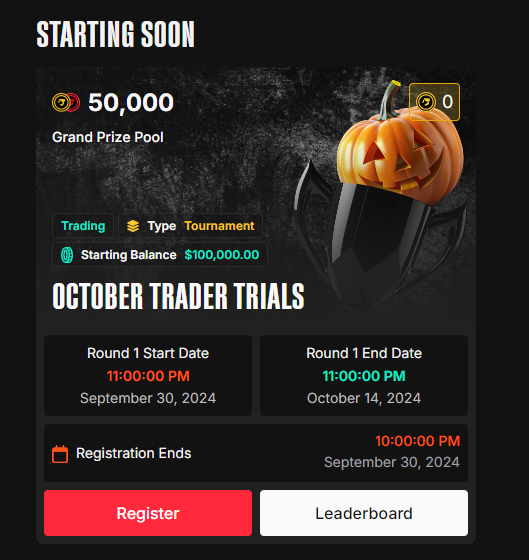 BullRush is set to ignite the trading arena with its October Trader Trials Tournament with only four days left for REGISTRATION!