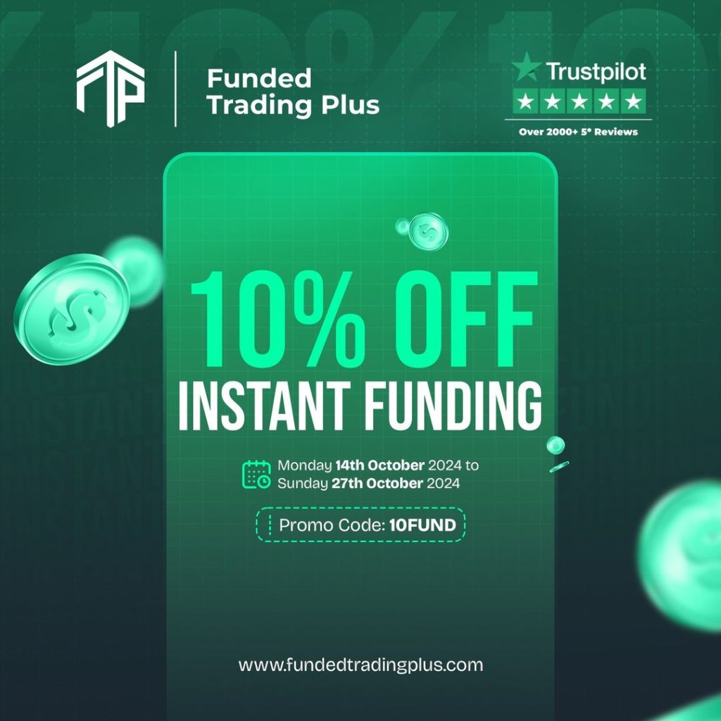 Funded Trading Plus has launched an exclusive promotion offering a 10% discount on its Instant Funding programs.