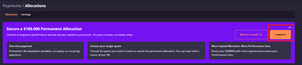 Darwinex has shared its latest feature, the 100k Permanent Allocation, which offers long-term benefits to those who meet the criteria.