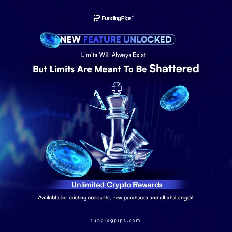 In a recent announcement, Funding Pips revealed a major update: the previous $500 cap on crypto rewards has been eliminated.