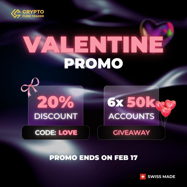 Crypto Fund Trader is celebrating Valentine's Day with a special discount designed to help traders fund their dreams.