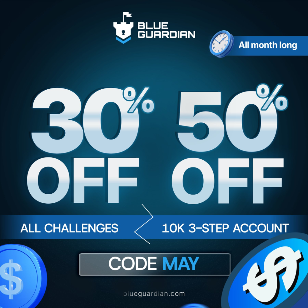 Blue Guardian has announced an exclusive limited-time May offer with discounts ranging from 50% to 30%, starting as low as $19.