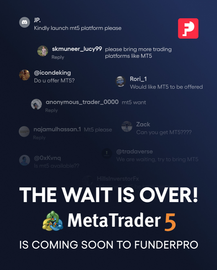 FunderPro has officially announced the return of MetaTrader 5 (MT5) to its platform, much to the excitement of its trading community.