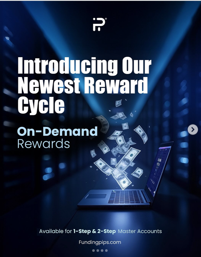 FundingPips has announced the introduction of On-Demand Rewards for its 1-Step and 2-Step Master accounts.