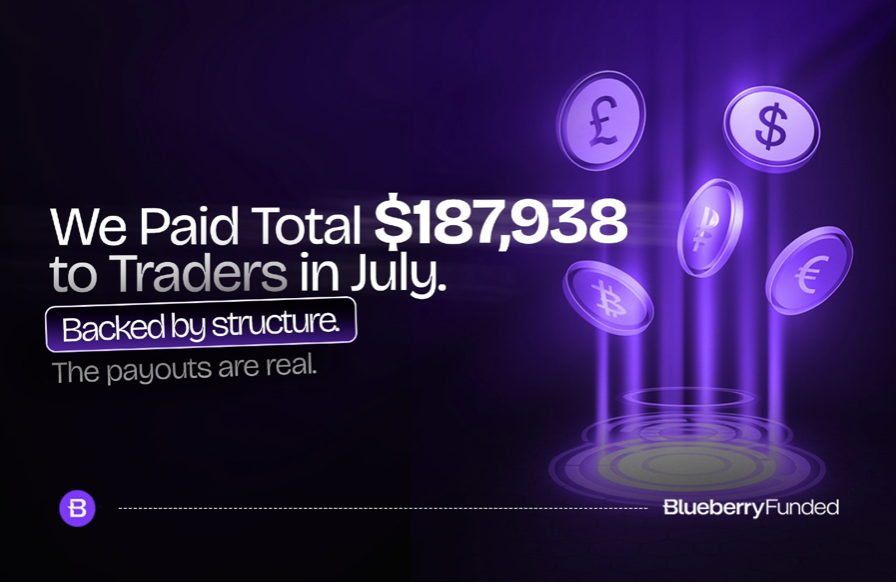 Blueberry Funded has announced an impressive payout milestone for July rewarded promptly for their performance..