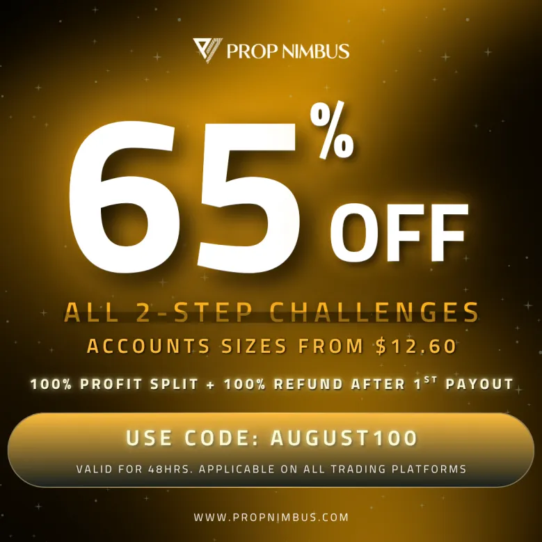 Prop Nimbus has announced a massive 65% discount on all its 2-Step Challenges for a limited time only. Check it!