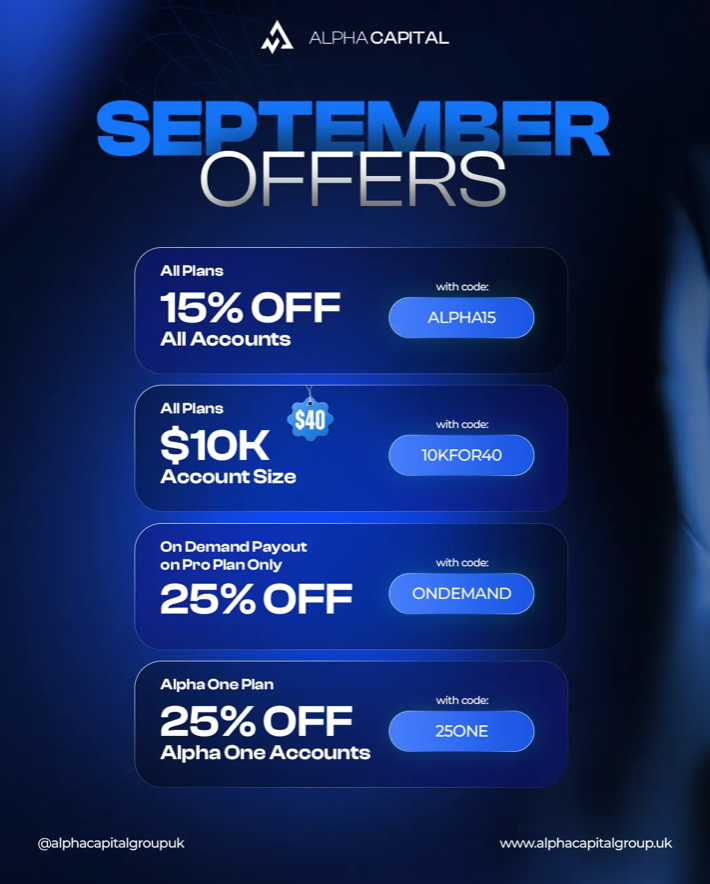 Alpha Capital Group has shared a set of limited-time offers for September, designed to make funded accounts more accessible.