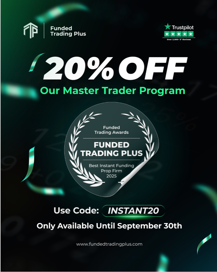 Funded Trading Plus has announced its biggest discount yet on its Master Trader Program, giving traders the chance to access instant funding.