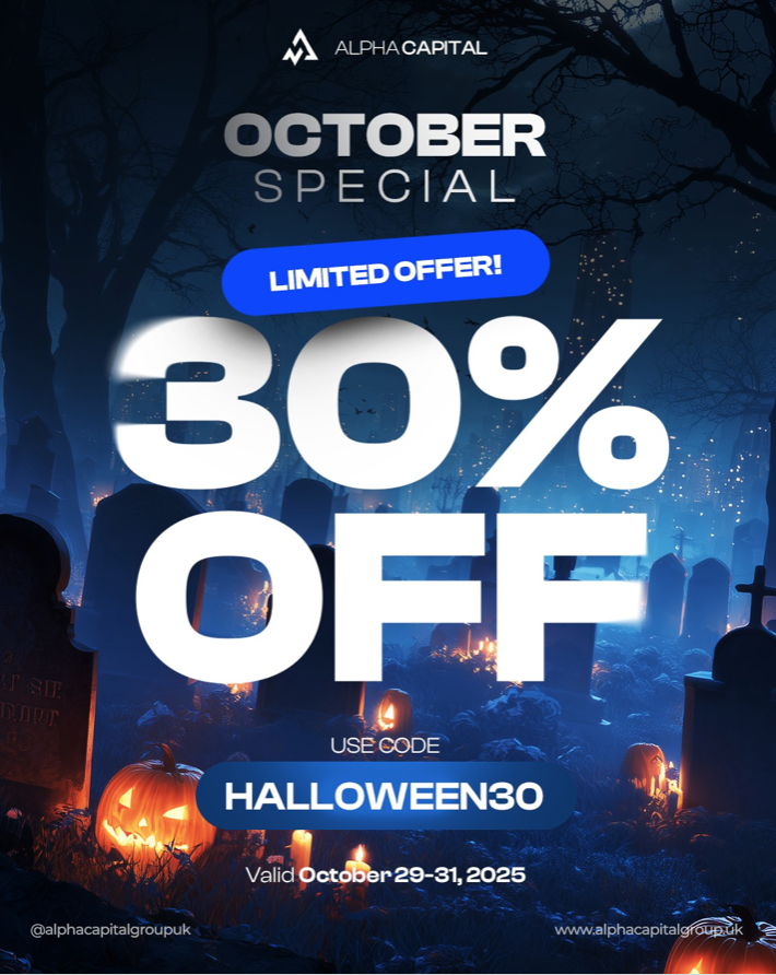 Alpha Capital Group has rolled out an exciting limited-time promo to celebrate Halloween, giving traders a 30% discount on all challenges.