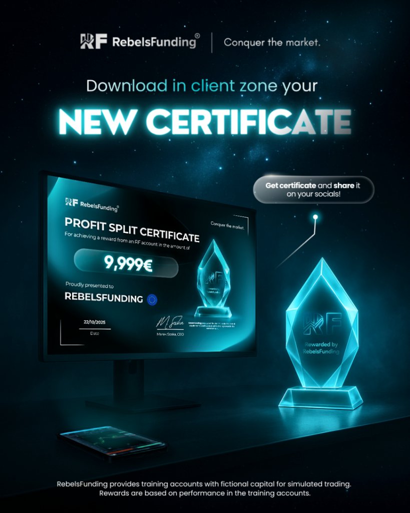 RebelsFunding has shared its new trader certificates, designed to honor and recognize the accomplishments of funded traders.