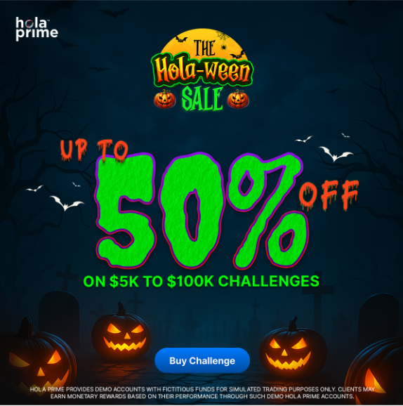 Hola Prime has officially launched its limited-time “Hola-Ween Sale,” offering traders massive discounts of up to 50% off.