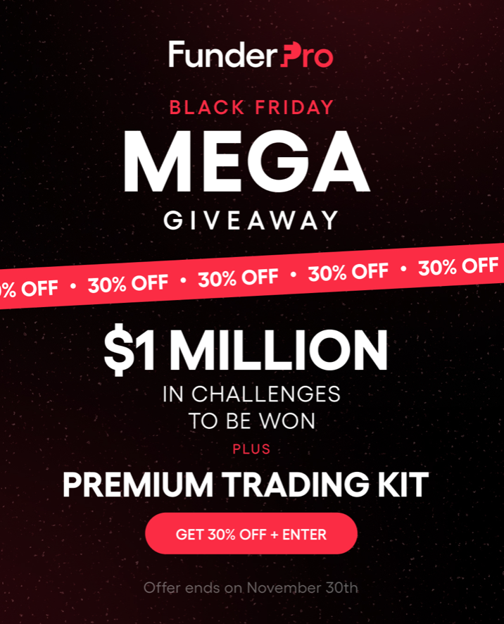 FunderPro has officially launched its Black Friday deal, offering traders one of its largest discounts of the year alongside a giveaway.