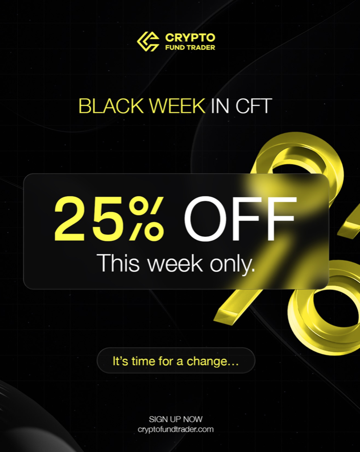 Crypto Fund Trader has officially kicked off its Black Week offer with a bold message to traders: “The window just opened.”