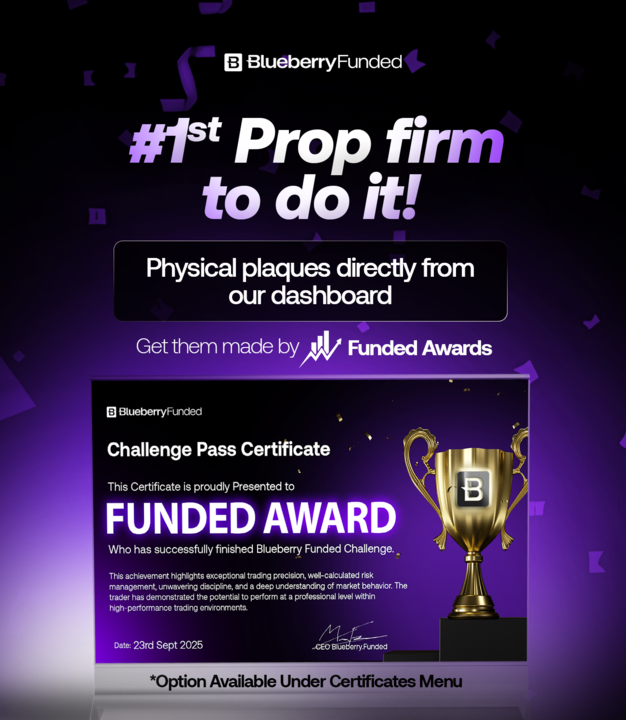 Blueberry Funded has officially launched built-in physical plaques, now available directly through Dashboards in the Certificates Section.