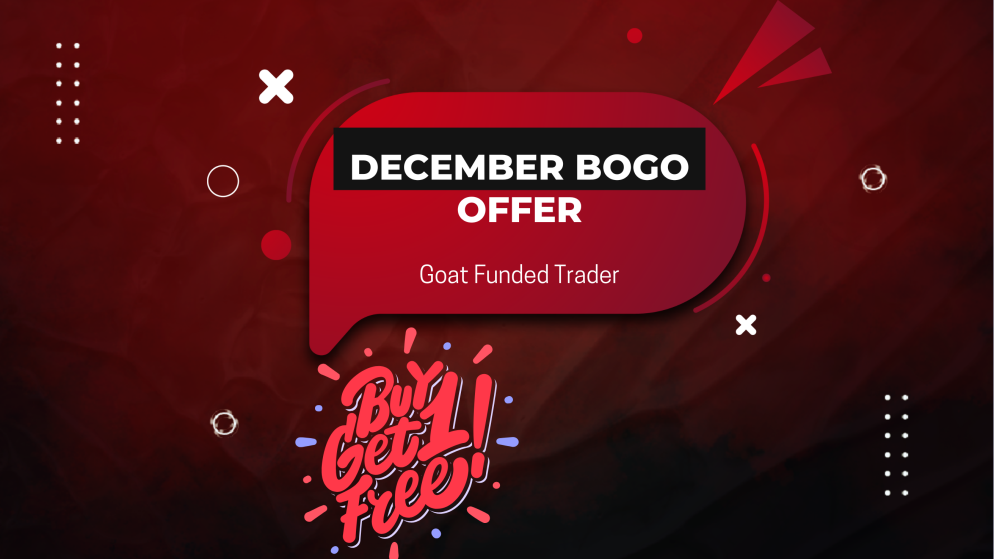 Goat Funded Trader December offer with BOGO and 35%OFF