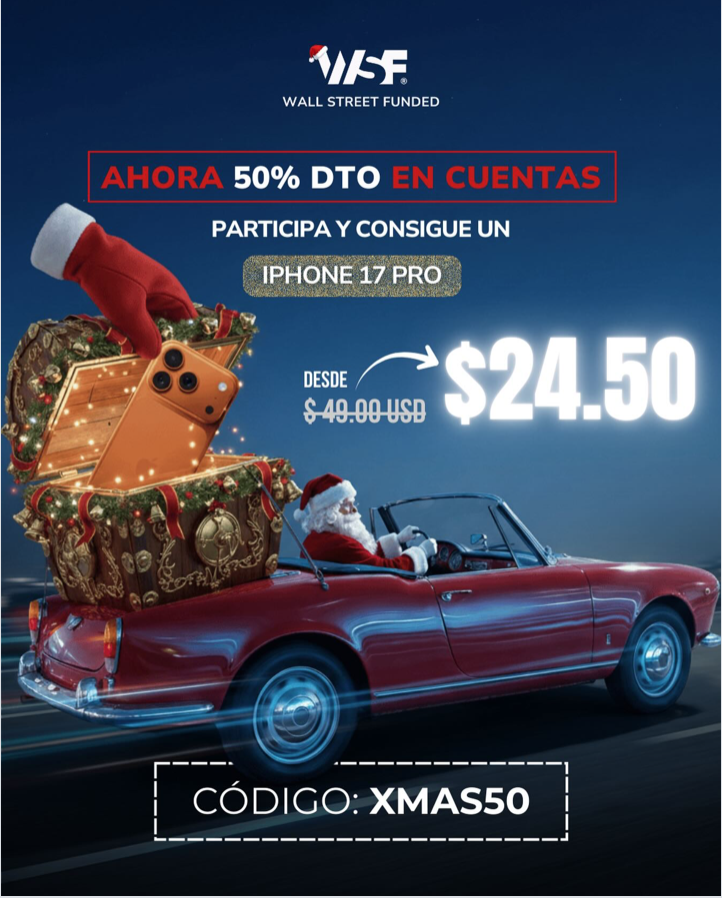 Wall Street Funded (WSF) has announced a Christmas offer that combines discounted access to its trading plans with a giveaway.