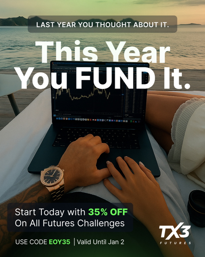 TX3 Funding has announced a year-end offer aimed at futures traders looking to begin 2026 with larger trading capital.