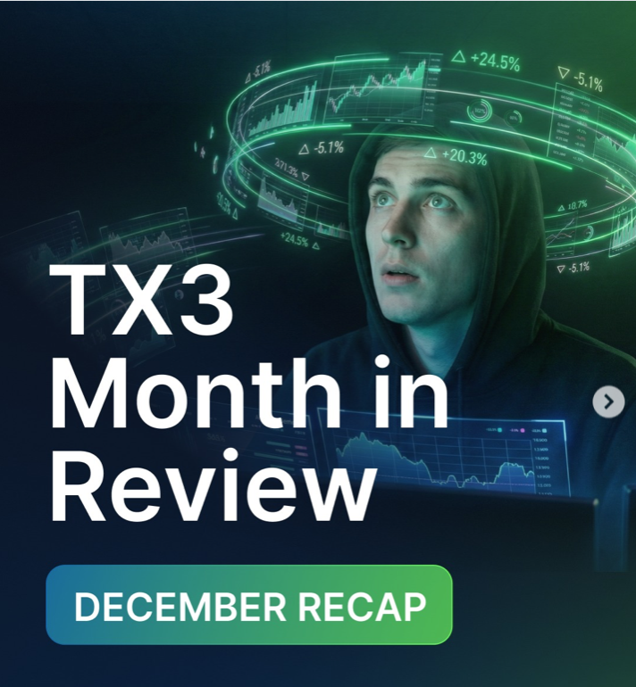 TX3 Funding has released its December in Review, offering a snapshot of trader activity and performance across its trading ecosystem.