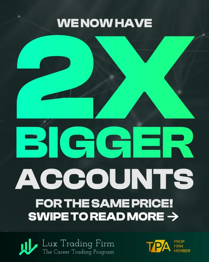 Lux Trading Firm has announced a new update to its prop trading offering, doubling account sizes for newly purchased accounts.