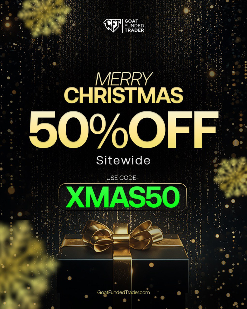 Goat Funded Trader has announced a limited-time holiday offer, offering a 50% discount across its platform.