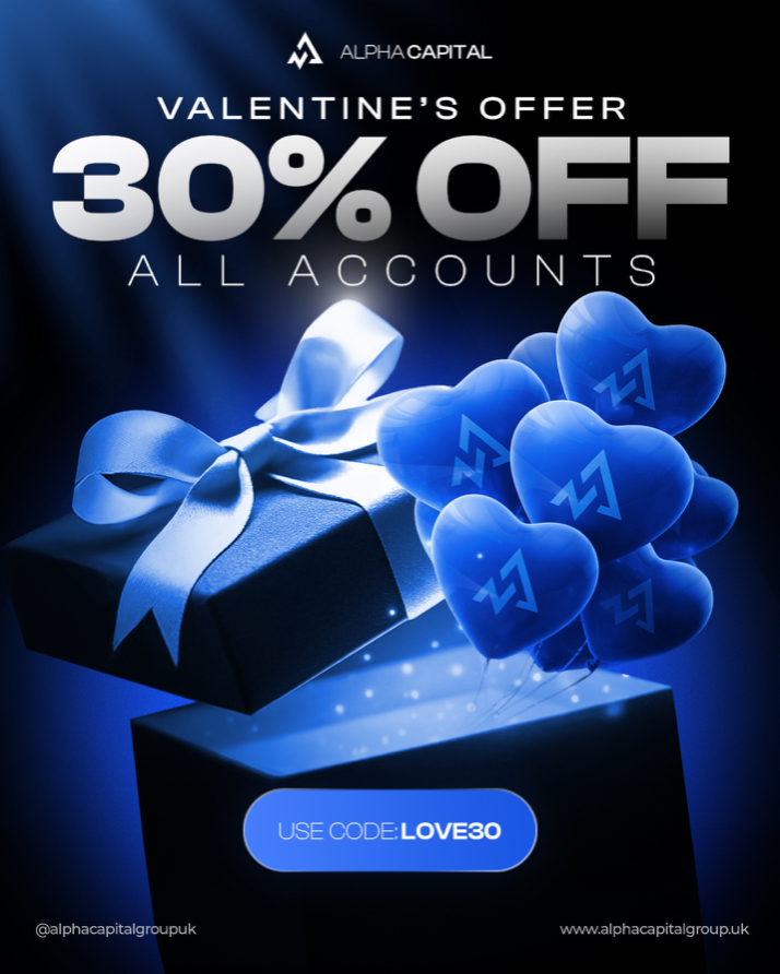 Alpha Capital Group has announced a limited-time Valentine’s Day offer, offering traders a 30% discount on all accounts.