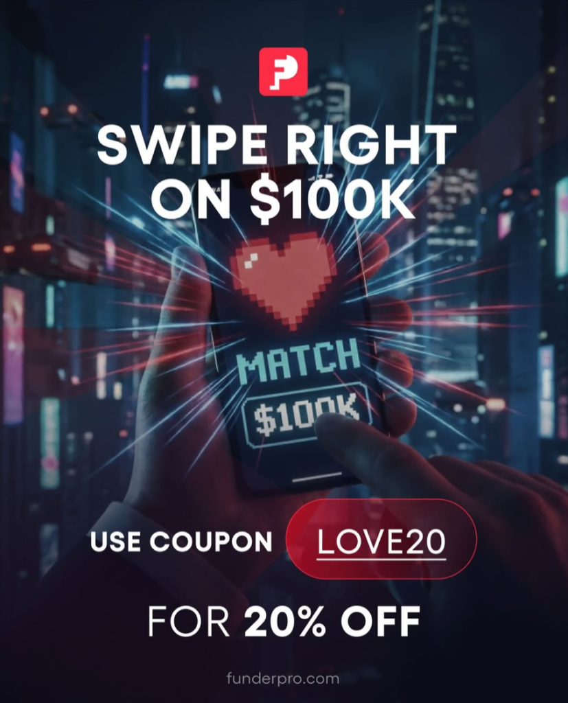 FunderPro has announced a Valentine’s offer, offering traders a 20% discount on selected accounts. Read about it all.