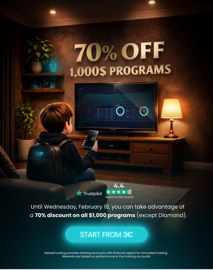 RebelsFunding has announced a short-term 70% Discount, offering traders a major price reduction on its $1,000 trading programs.