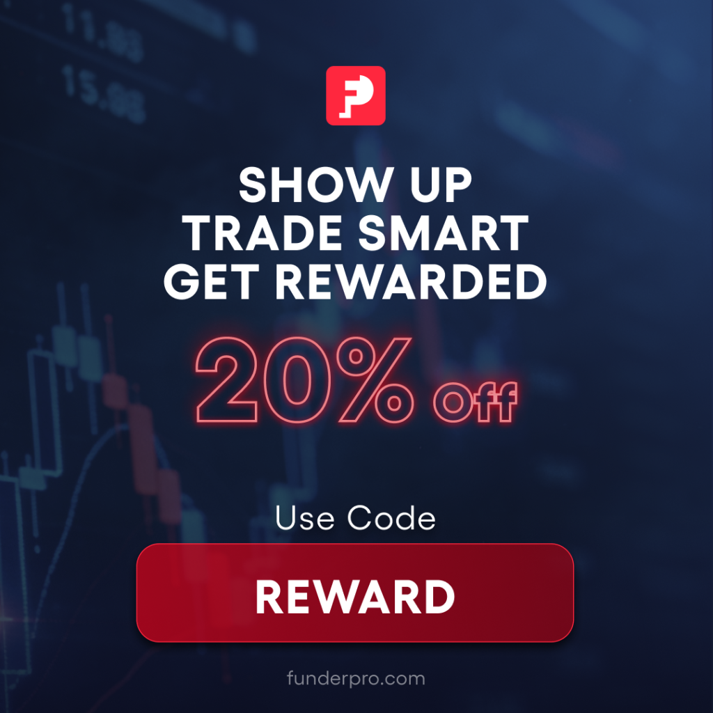 FunderPro has rolled out a new Reward offer, giving traders 20% off all programs through the code “REWARD.”