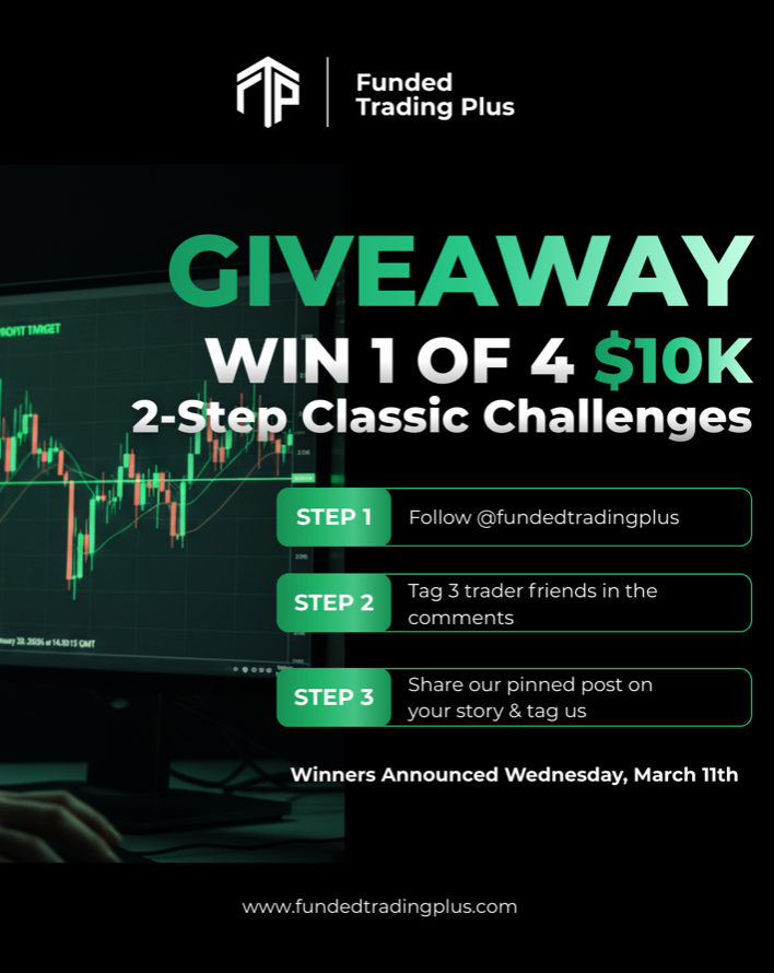 Funded Trading Plus has announced a new March giveaway, offering traders the opportunity to win one of four $10,000 classic challenges.