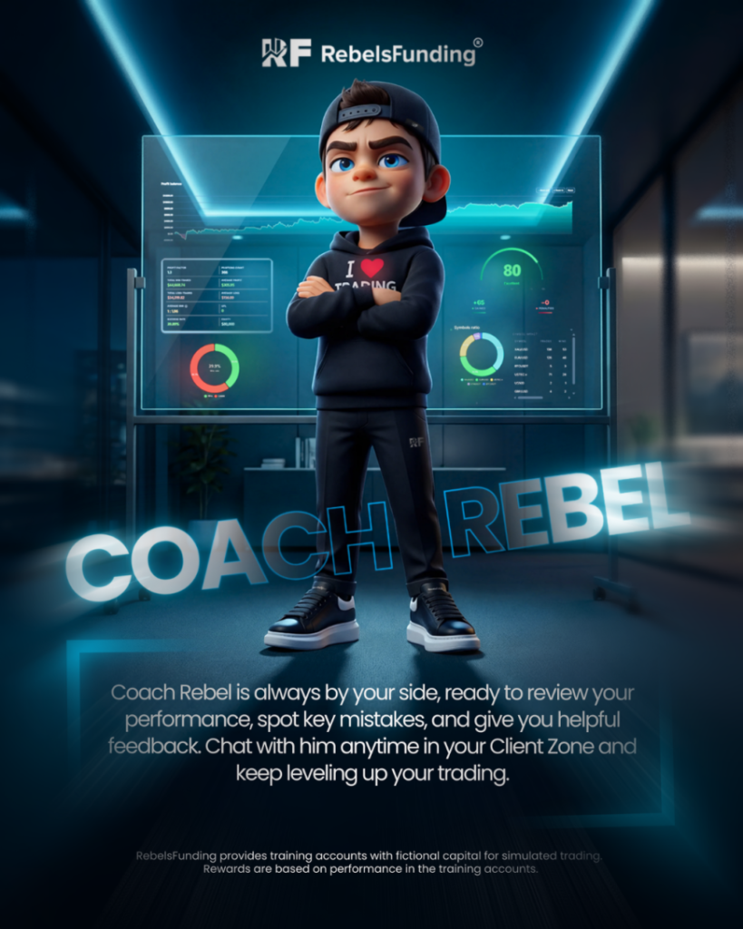 RebelsFunding has introduced a new feature to help traders review through a built-in analytics assistant called Coach Rebel.