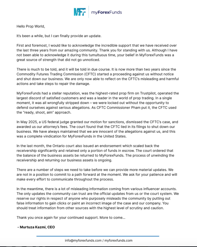 What really happened the day MyForexFunds suddenly went offline, and why were thousands of traders locked out overnight: Here is the Truth.