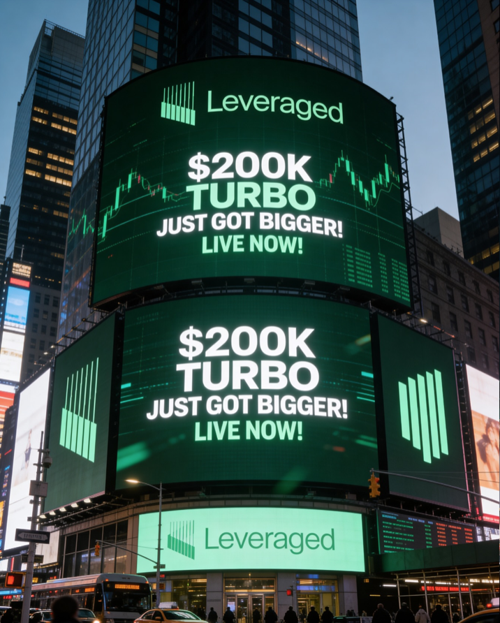 Leveraged has introduced a new account size within its Turbo Trade Challenge, sharing the new Turbo 200K tier as part of its latest update.