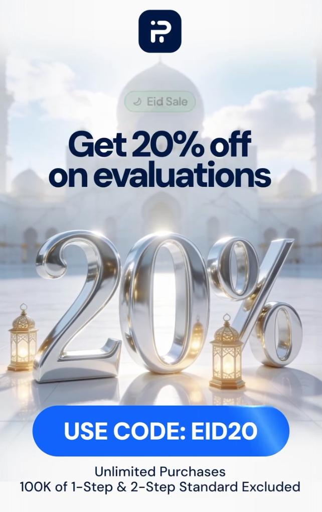 FundingPips launches Eid Offer with 20% off evaluations using code EID20 across most funded account programs.