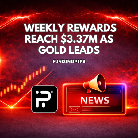 FundingPips Weekly Rewards Reach $3.37M as Gold Leads