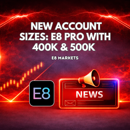 E8 Markets New Account Sizes: E8 Pro With 400K & 500K Accounts