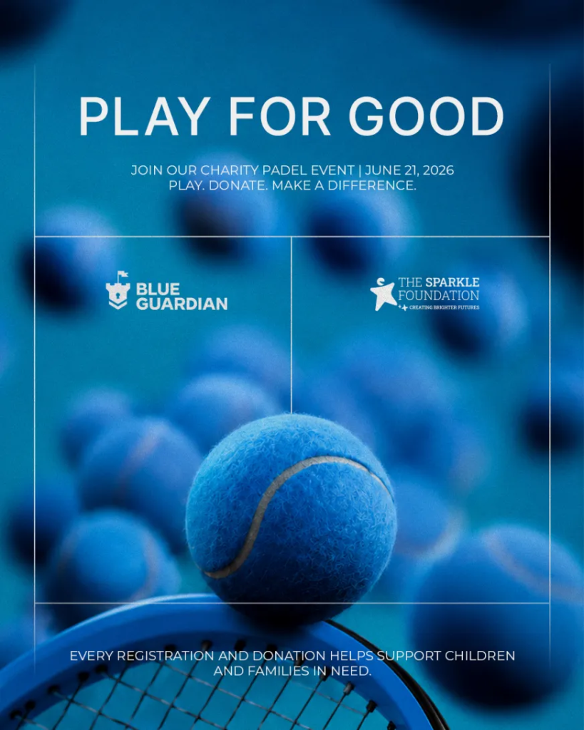 Blue Guardian Charity Padel Event in Dubai gives participants a free $5,000 Instant Funding Starter Account while supporting charity.