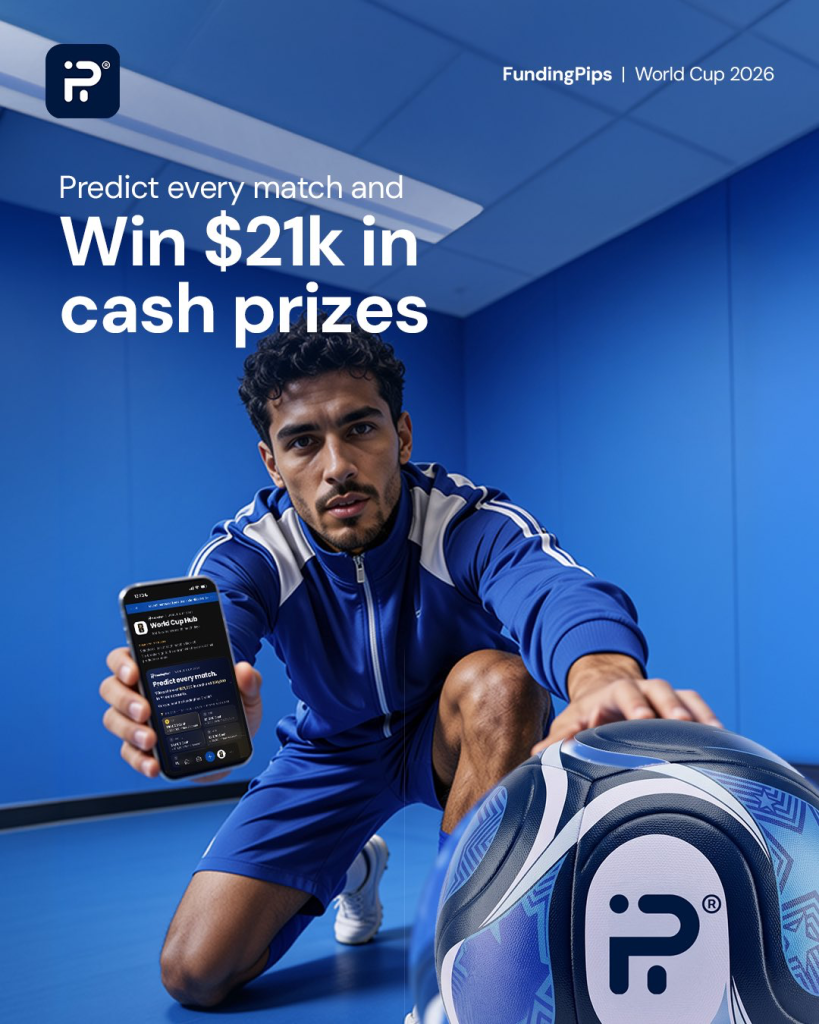 Join the FundingPips World Cup prediction contest and compete for $71,000 in cash and PRIME Account prizes across 104 matches.