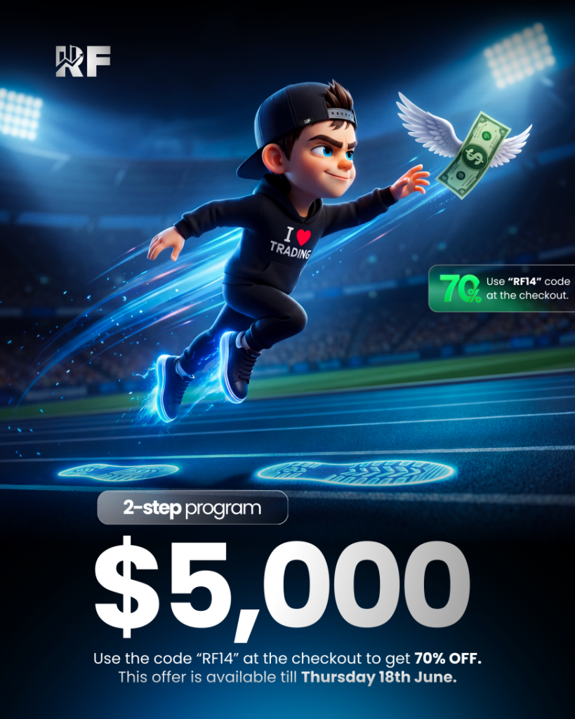 Save 70% on the RebelsFunding $5,000 2-step challenge with code RF14 before June 18 and reduce evaluation costs.