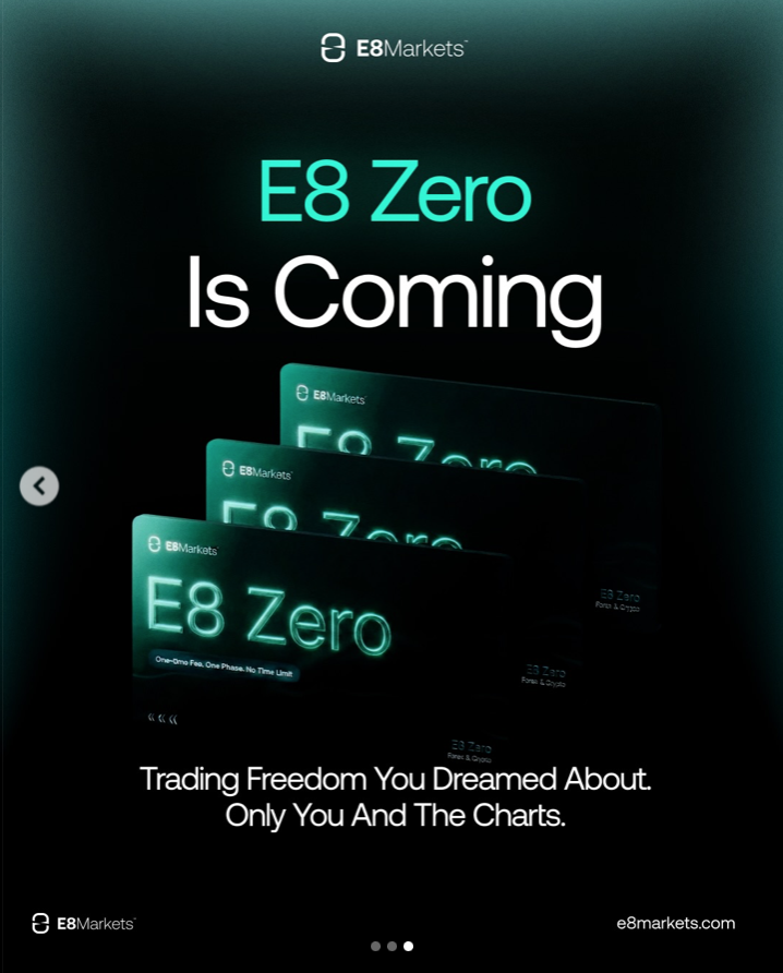 E8 Zero prop trading introduces a one-phase model with daily payouts, 100% profit split, and fewer evaluation rules.