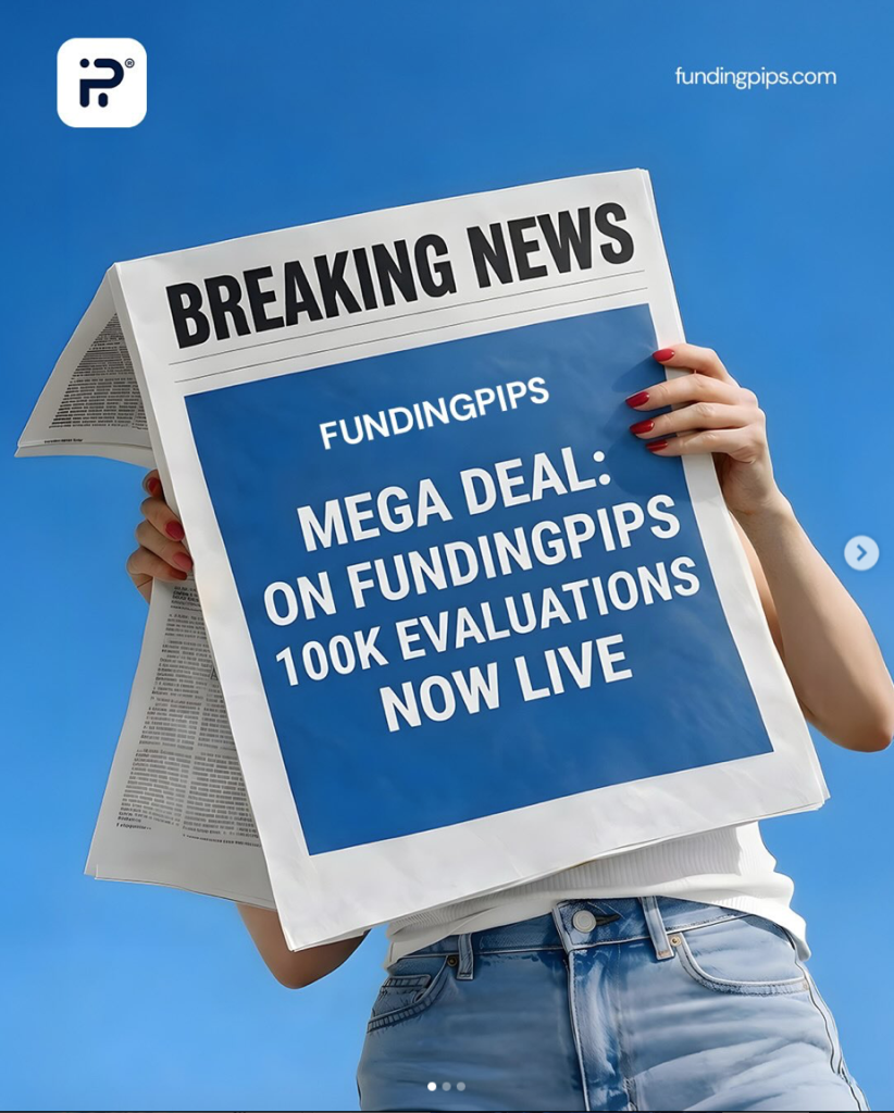 FundingPips 100K challenge discount lowers entry costs on selected accounts, making funded trading more accessible for traders.