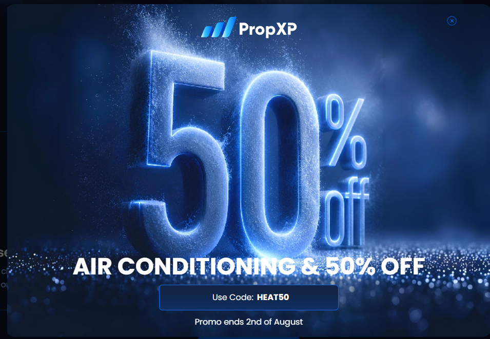 Save 50% with the PropXP Summer Offer using code HEAT50 before August 2 and reduce the cost of funded trading.