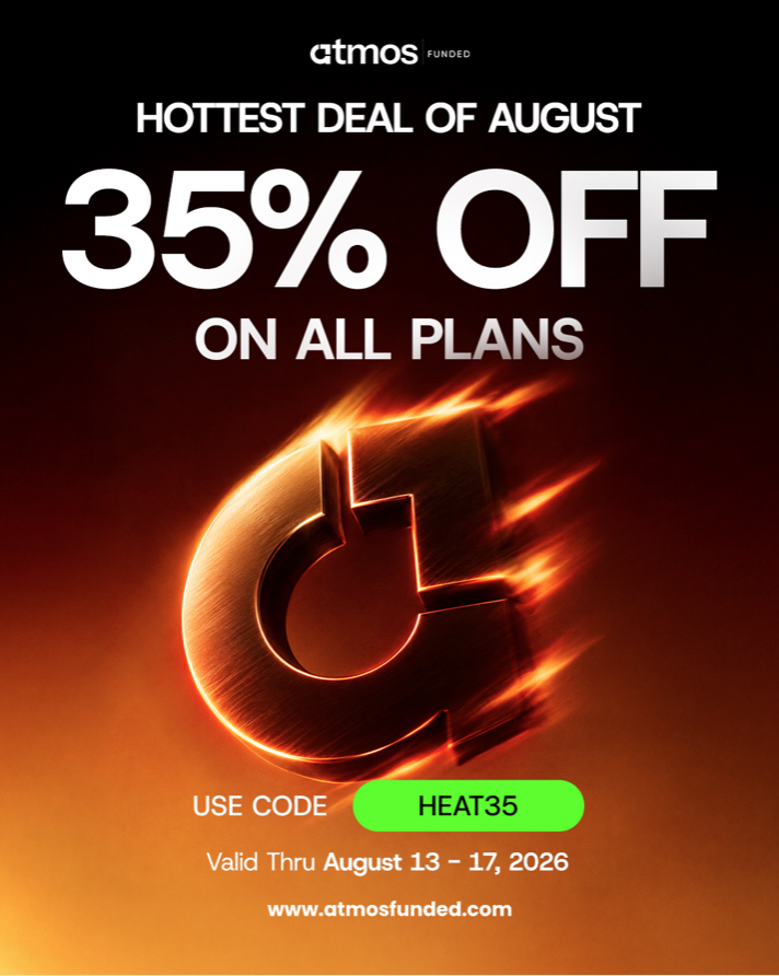 Atmos Funded offers 35% off all plans with code HEAT35 until August 17, lowering entry costs across its funding programs.