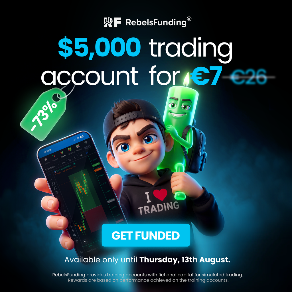 RebelsFunding 73% Discount cuts its $5,000 training account to €7 with code SAVE73. See the deadline, savings.