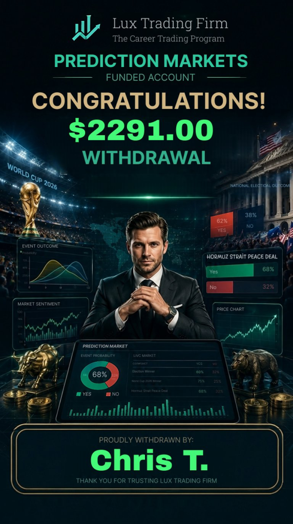 Lux Trading Firm records a $2,291 Prediction Markets payout, highlighting withdrawal incentives and alternative funding routes for traders.